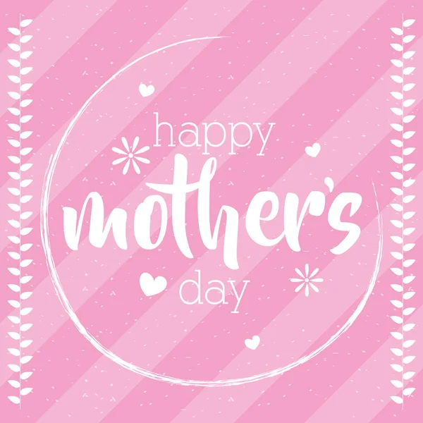 Šťastné matky den karta s květinami kruhový rám — Stockový vektor