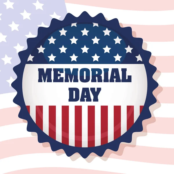 Celebração do Dia Memorial com quadro circular da bandeira dos EUA —  Vetores de Stock
