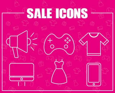 Ticari satış kümesi simgeleri demeti