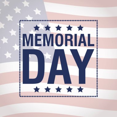 ABD bayrağı ve kare mühür ile Anma Günü kutlaması