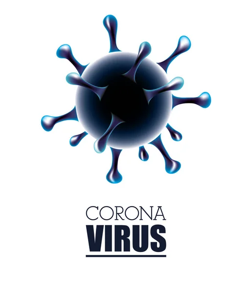 Covid19 Plakat zur Pandemie mit blauen Partikeln — Stockvektor
