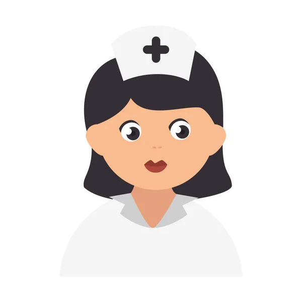 Ansikte sjuksköterska professionell avatar karaktär ikon — Stock vektor