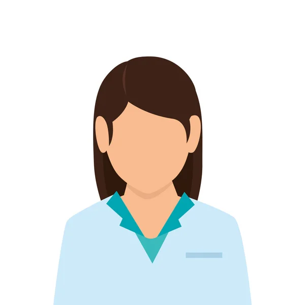 Ansikte läkare kvinnlig avatar isolerad ikon — Stock vektor