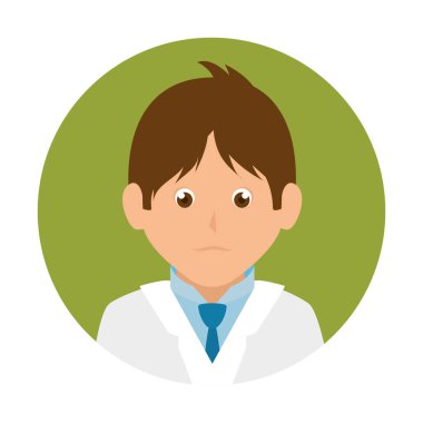 Doktor erkek kare dairesel