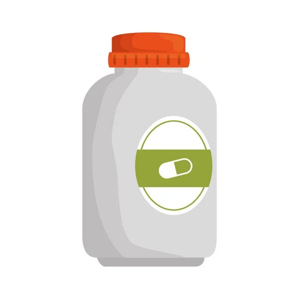 Butelka leku kapsułki ikona izolowane — Wektor stockowy