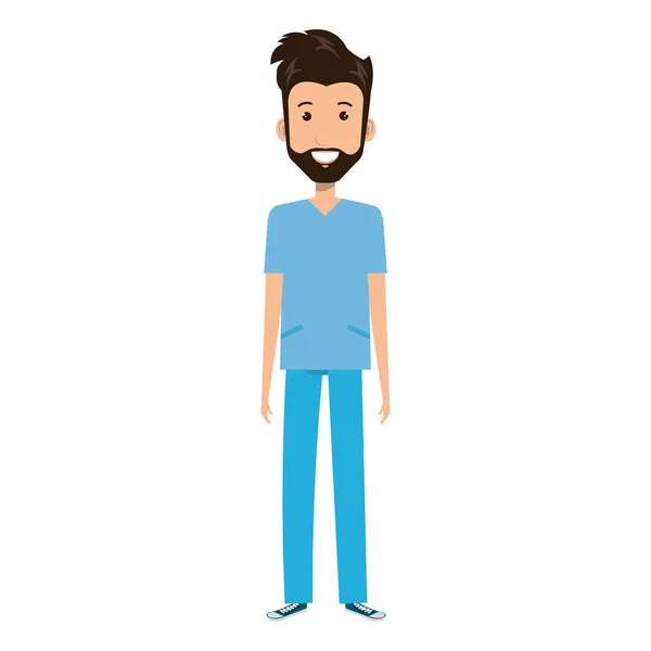 Ícone de caráter avatar paramédico masculino — Vetor de Stock