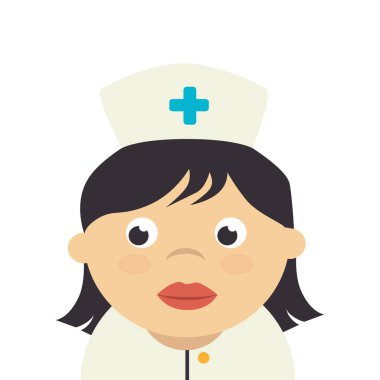 Profesyonel izole hemşire simgesinin yüzü