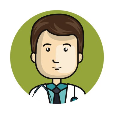 Doktor erkek kare dairesel