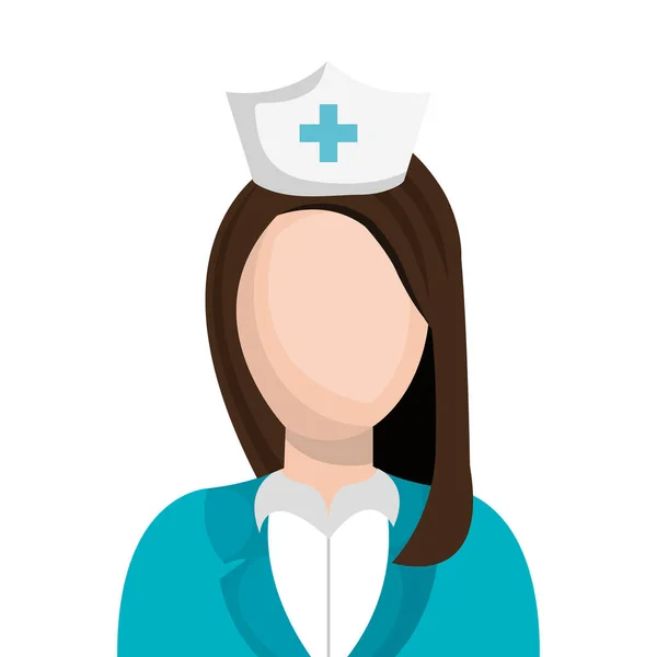 Tvář zdravotní sestry profesionální avatar izolované ikony — Stockový vektor