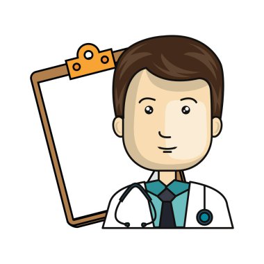 Pano izole edilmiş ikonu olan doktor erkek yüzü