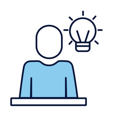 avatar silueti ampul çizgisi ve dolgu biçimi