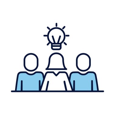 İnsanlar ampul hattı ve dolgu biçimi ile siluetleri avatarlar