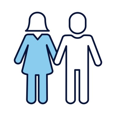 çift avatarlar siluet çizgisi ve doldurma biçimi