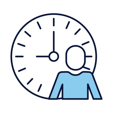 avatar silueti ve saat çizgisi ve doldurma biçimi