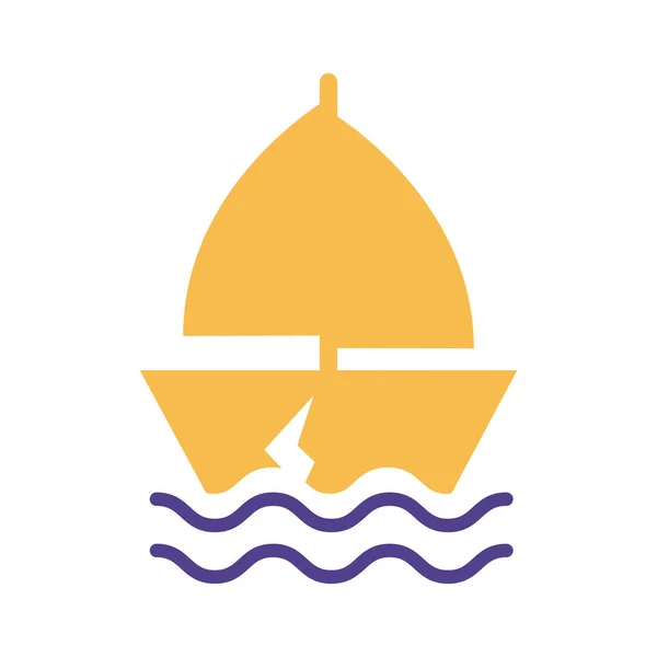 Viaje en barco seguro silueta icono de estilo — Archivo Imágenes Vectoriales