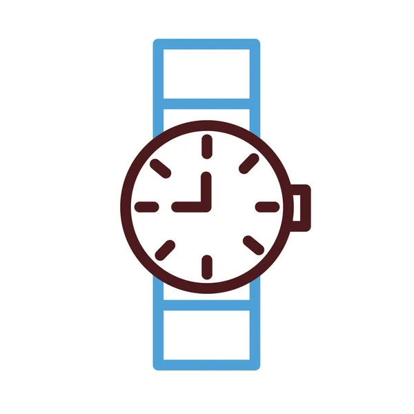 Relógio de pulso ícone estilo linha relógio — Vetor de Stock