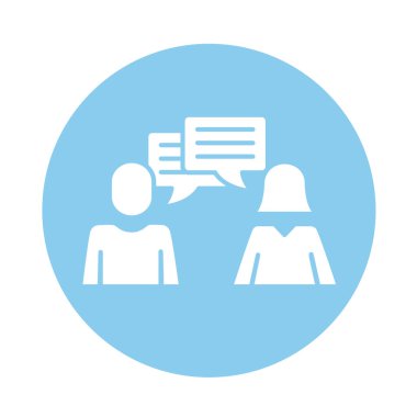 Konuşma baloncukları ile çift avatarlar blok biçimi