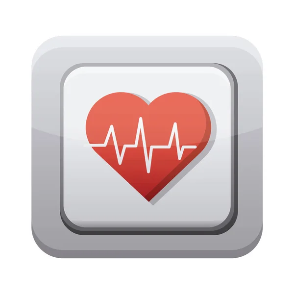 Herz App Taste Menü isoliert Symbol — Stockvektor