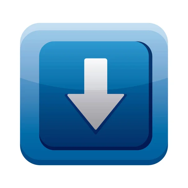 Flèche télécharger app bouton menu icône isolée — Image vectorielle