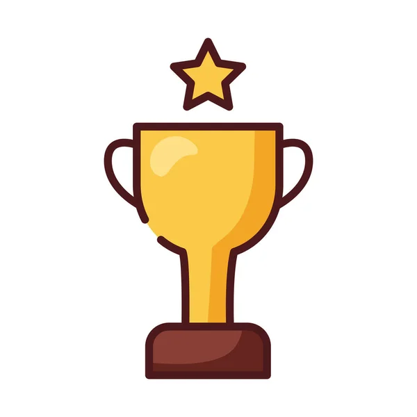 Trohy taza premio joven línea y relleno icono de estilo — Vector de stock