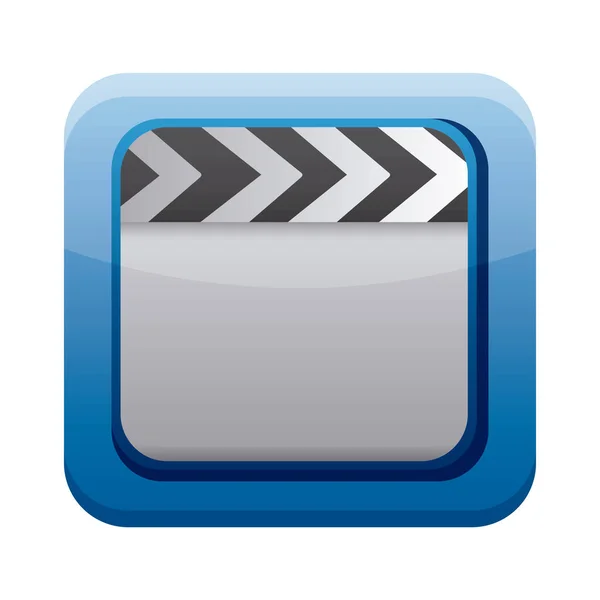 Clapper app bouton menu icône isolée — Image vectorielle