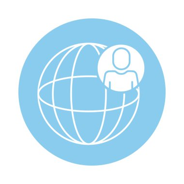 Küre gezegen bloğu tarzında avatar silueti