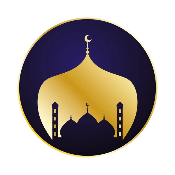 Golden taj mahal ramadan kareem temple — Stock Vector