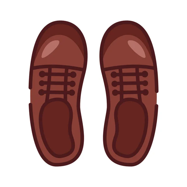 Schoenen retro lijn en vul en vul stijl pictogram — Stockvector