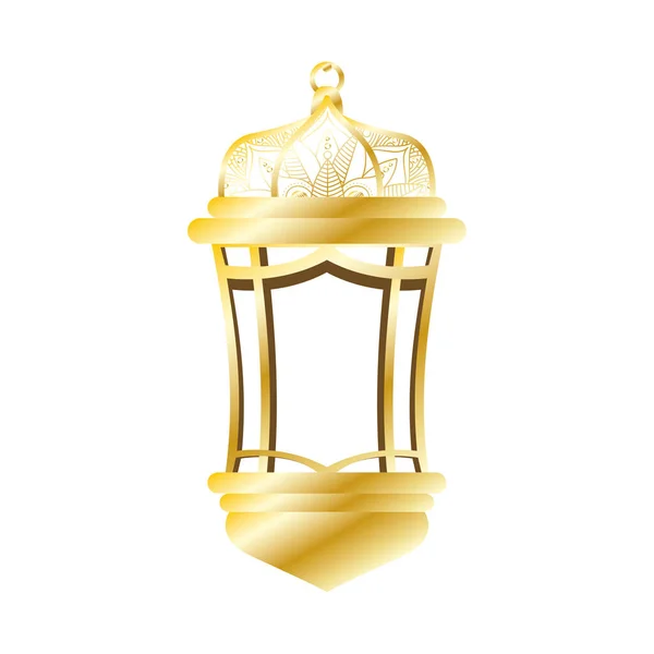 Lámpara de oro ramadán kareem decoración — Vector de stock