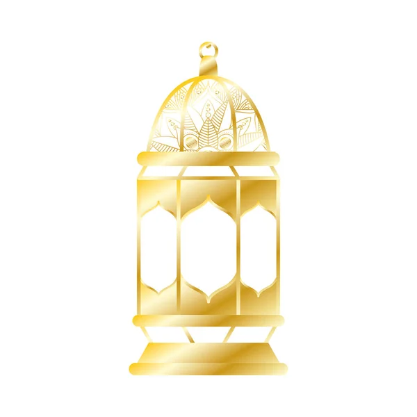 Złota lampa ramadan kareem dekoracji — Wektor stockowy