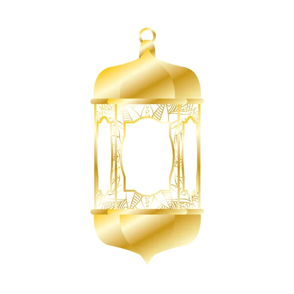 Lampe dorée ramadan kareem décoration — Image vectorielle