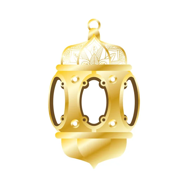 Gouden lamp ramadan kareem decoratie — Stockvector