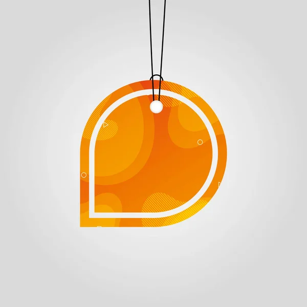 Orange comercial tag with vibrant color — стоковый вектор