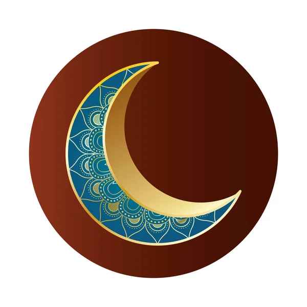 Goldener Mond Ramadan Kareem Dekoration — Stockvektor