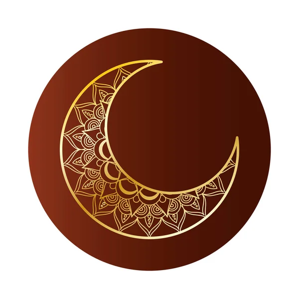 Goldener Mond Ramadan Kareem Dekoration — Stockvektor