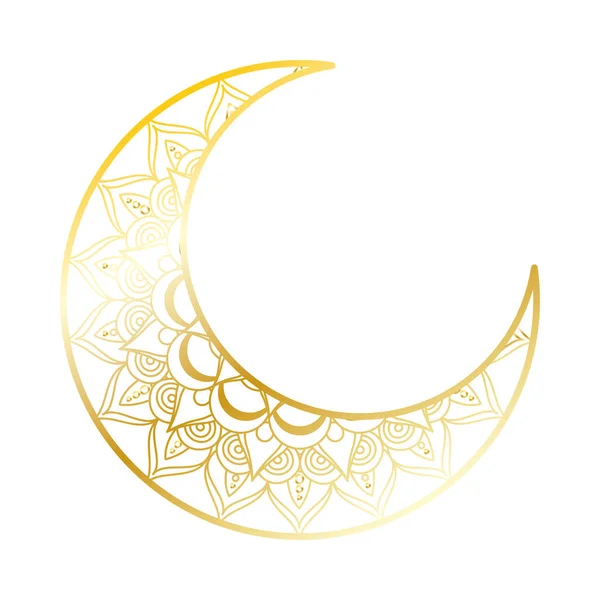 Goldener Mond Ramadan Kareem Dekoration — Stockvektor