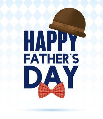 Zarif şapkalı mutlu babalar günü kartı.