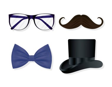 Mutlu Babalar Günü kartı ve erkek aksesuarları.