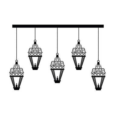 Ramazan Kareem dekorasyonu asan lambalar