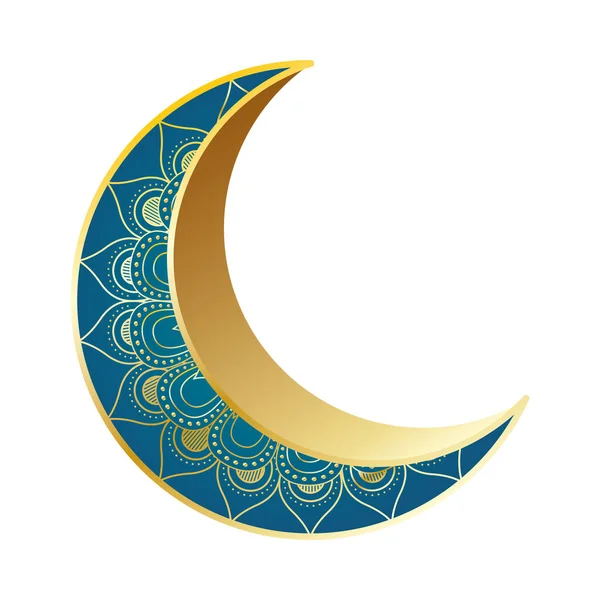 Lune dorée ramadan kareem décoration — Image vectorielle