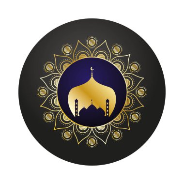 Altın mandala ve Tac mahal ramadan kareem