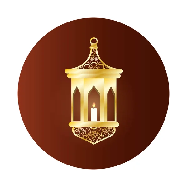 Goldene Lampe ramadan kareem dekoration — Stockvektor