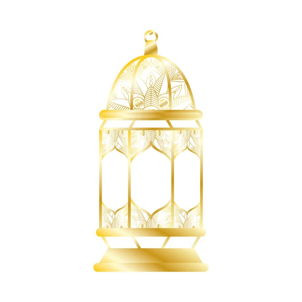 Gouden lamp ramadan kareem decoratie — Stockvector