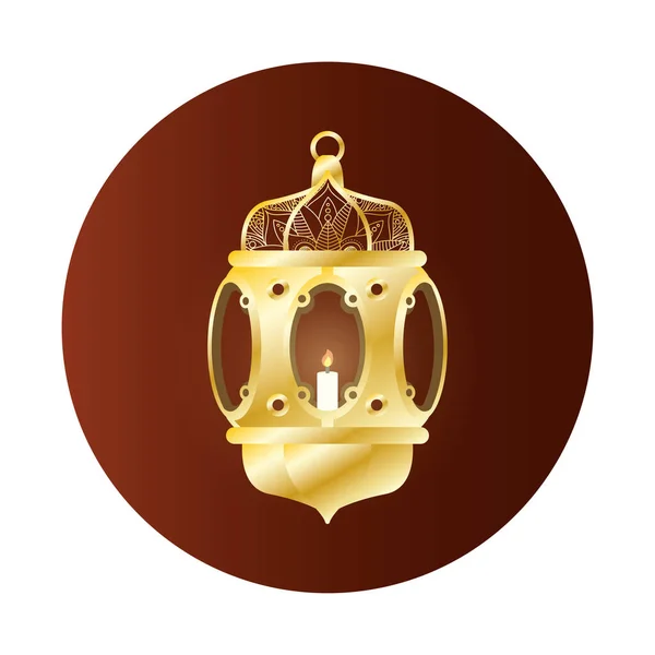 Goldene Lampe ramadan kareem dekoration — Stockvektor