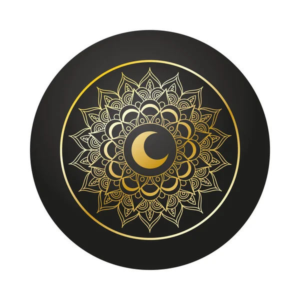 Mandala dourada ramadan decoração kareem — Vetor de Stock