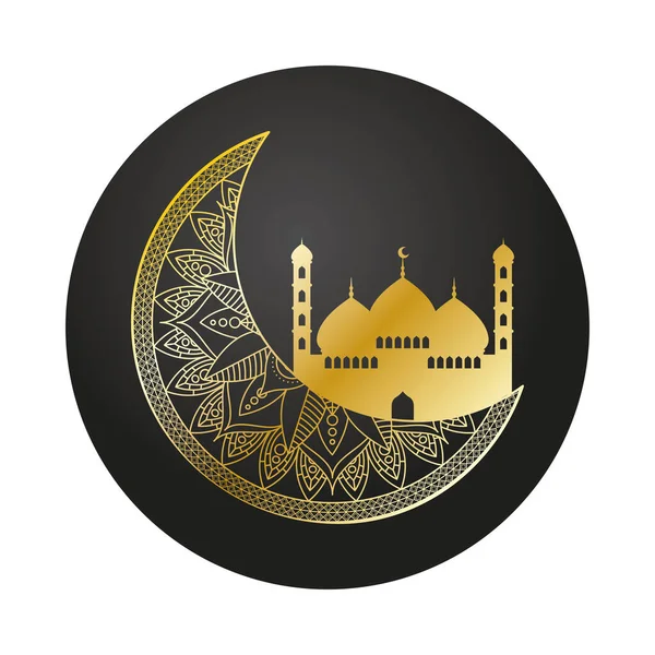 Golden taj mahal ramadan kareem temple — Stock Vector