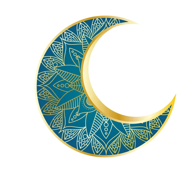 Lune dorée ramadan kareem décoration — Image vectorielle