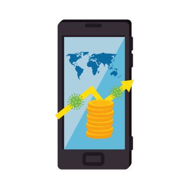 Akıllı telefon ve simgelerle covid 19 'un borsa varyasyonu