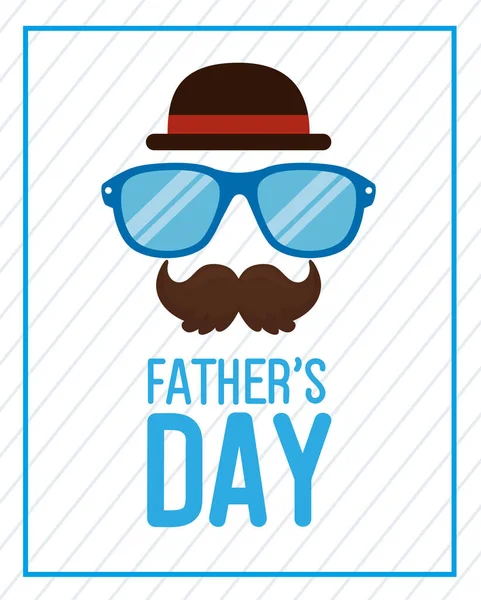 Happy fathers day card with hipster accessories — Stock Vector