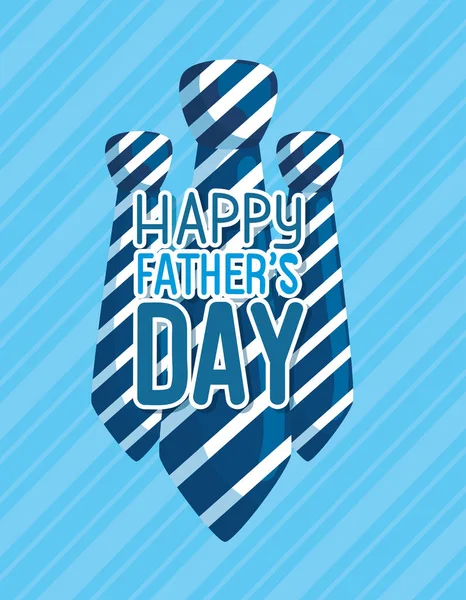 Χαρούμενη κάρτα ημέρας πατεράδες με γραβάτες — Διανυσματικό Αρχείο